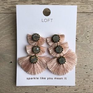 LOFT Triple Fan Drop Crystal Statement Earring